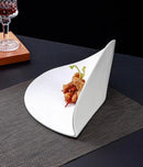 Stylish Triangular Grooved Ceramic Plate