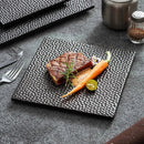 Textured Black Square Plate for Stylish Modern Plating