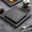 Textured Black Square Plate for Stylish Modern Plating