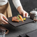 Textured Black Square Plate for Stylish Modern Plating