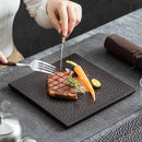 Textured Black Square Plate for Stylish Modern Plating