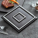 Textured Black Square Plate for Stylish Modern Plating