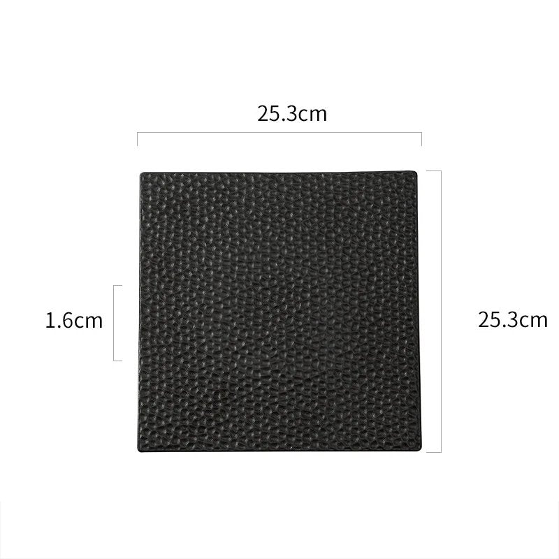 Textured Black Square Plate for Stylish Modern Plating
