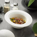Textured Ceramic Bowl with Lid, Round, for Main Courses and Fine Dining