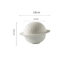 Textured Ceramic Bowl with Lid, Round, for Main Courses and Fine Dining