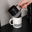 Textured Ceramic Coffee Mug, Crystal Embellished, Tall