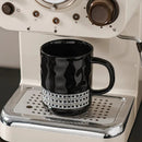 Textured Ceramic Coffee Mug, Crystal Embellished, Tall