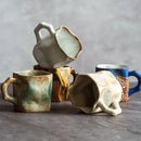 Textured Ceramic Mug, Square, for Coffee and Tea