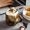 Textured Ceramic Mug, Square, for Coffee and Tea