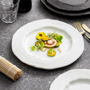 Textured Ceramic Plate with Ripple Rim