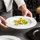 Textured Ceramic Plate with Ripple Rim