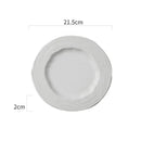 Textured Ceramic Plate with Ripple Rim