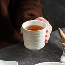 2 Pieces Textured Ceramic Tea Cup, Handleless, Artisan Finish