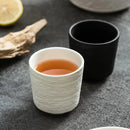 2 Pieces Textured Ceramic Tea Cup, Handleless, Artisan Finish