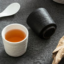 2 Pieces Textured Ceramic Tea Cup, Handleless, Artisan Finish