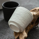2 Pieces Textured Ceramic Tea Cup, Handleless, Artisan Finish