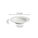 Textured Deep Rim White Ceramic Soup Plate
