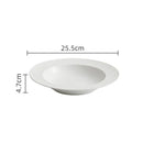 Textured Deep Rim White Ceramic Soup Plate