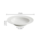 Textured Deep Rim White Ceramic Soup Plate