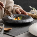 Textured Hammered Ceramic Plate For Modern Fine Dining