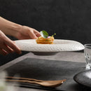 Textured Hammered Ceramic Plate For Modern Fine Dining