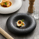 Textured Hammered Ceramic Plate For Modern Fine Dining