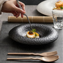 Textured Hammered Ceramic Plate For Modern Fine Dining