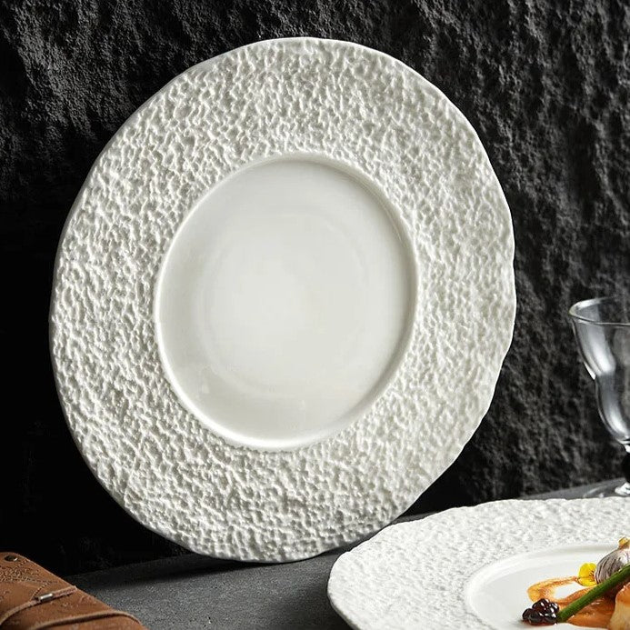 Textured Rim Ceramic Plate