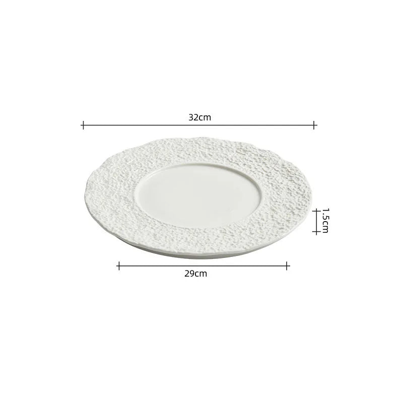 Textured Rim Ceramic Plate