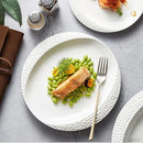 Textured Rim White Ceramic Dinner Plate Enhance Your Dining Experience