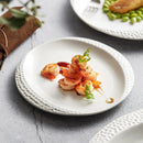 Textured Rim White Ceramic Dinner Plate Enhance Your Dining Experience