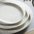 Textured Rim White Ceramic Dinner Plate Enhance Your Dining Experience