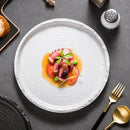 Textured Ripple-Pattern Ceramic Plate