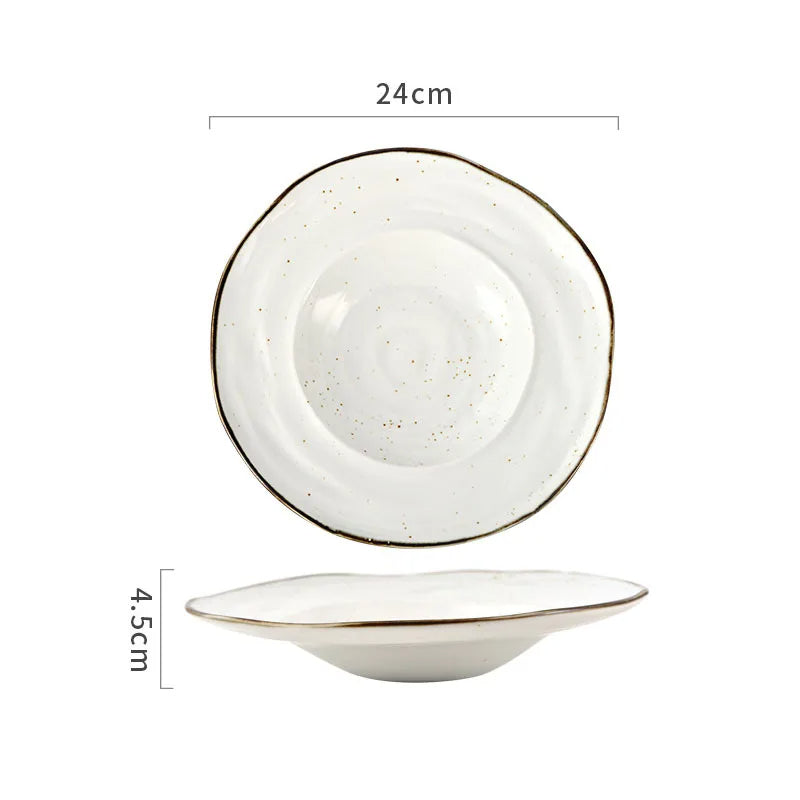 Textured Round Ceramic Dinner Plate