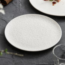 Textured Round Ceramic Plate for Elegant Dining