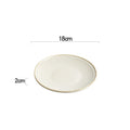 Textured Round White Ceramic Plate with Rim