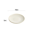 Textured Round White Ceramic Plate with Rim