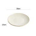 Textured Round White Ceramic Plate with Rim