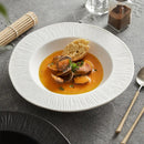 Textured White Ceramic Deep Plate