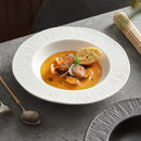 Textured White Ceramic Deep Plate