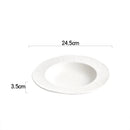 Textured White Ceramic Deep Plate