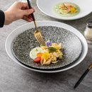 Textured White Ceramic Deep Soup Plate