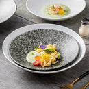 Textured White Ceramic Deep Soup Plate