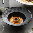 Textured White Ceramic Soup Plate