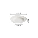 Textured White Ceramic Soup Plate