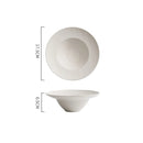 Textured White Ceramic Soup Plate