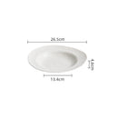 Textured White Ceramic Soup Plate