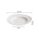 Textured White Ceramic Soup Plate