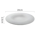 Textured White Wide Rim Ceramic Plate