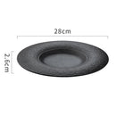 Textured White Wide Rim Ceramic Plate